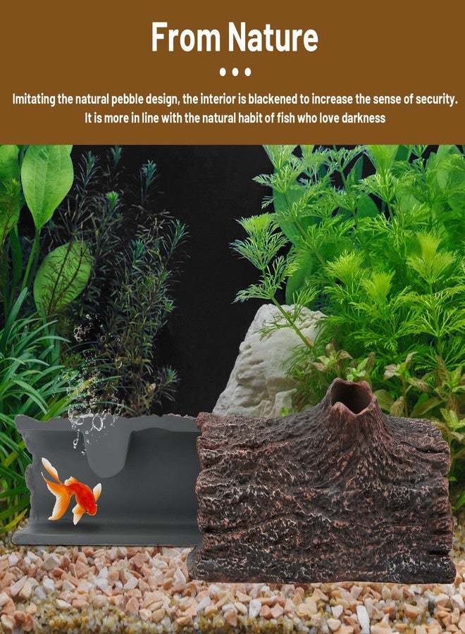 Esdallina Upgraded Magnetic Detachable Aquarium Hideaway Hollow Tree Cave to Check Your Aquatic Pets to Breed, Play and Rest Safe and Non-Toxic Resin Fish Tank Viewing Hideout Ornaments - Image 4